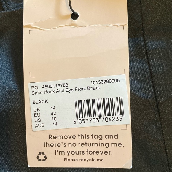 Missguided Satin Hook and Eye Front Bralet NWT size 10 - Picture 5 of 6